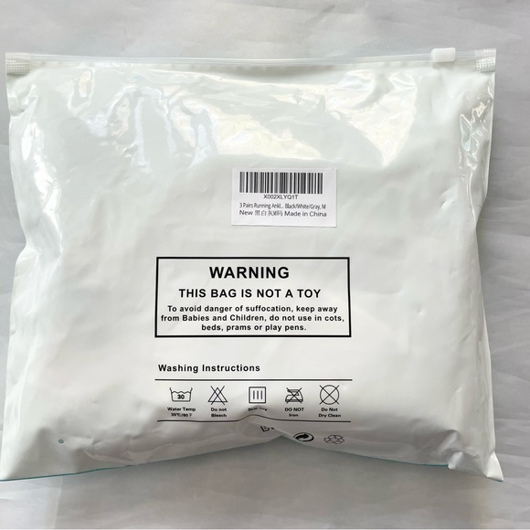 Three pair of running ankle socks in black white and gray - Picture 4 of 4